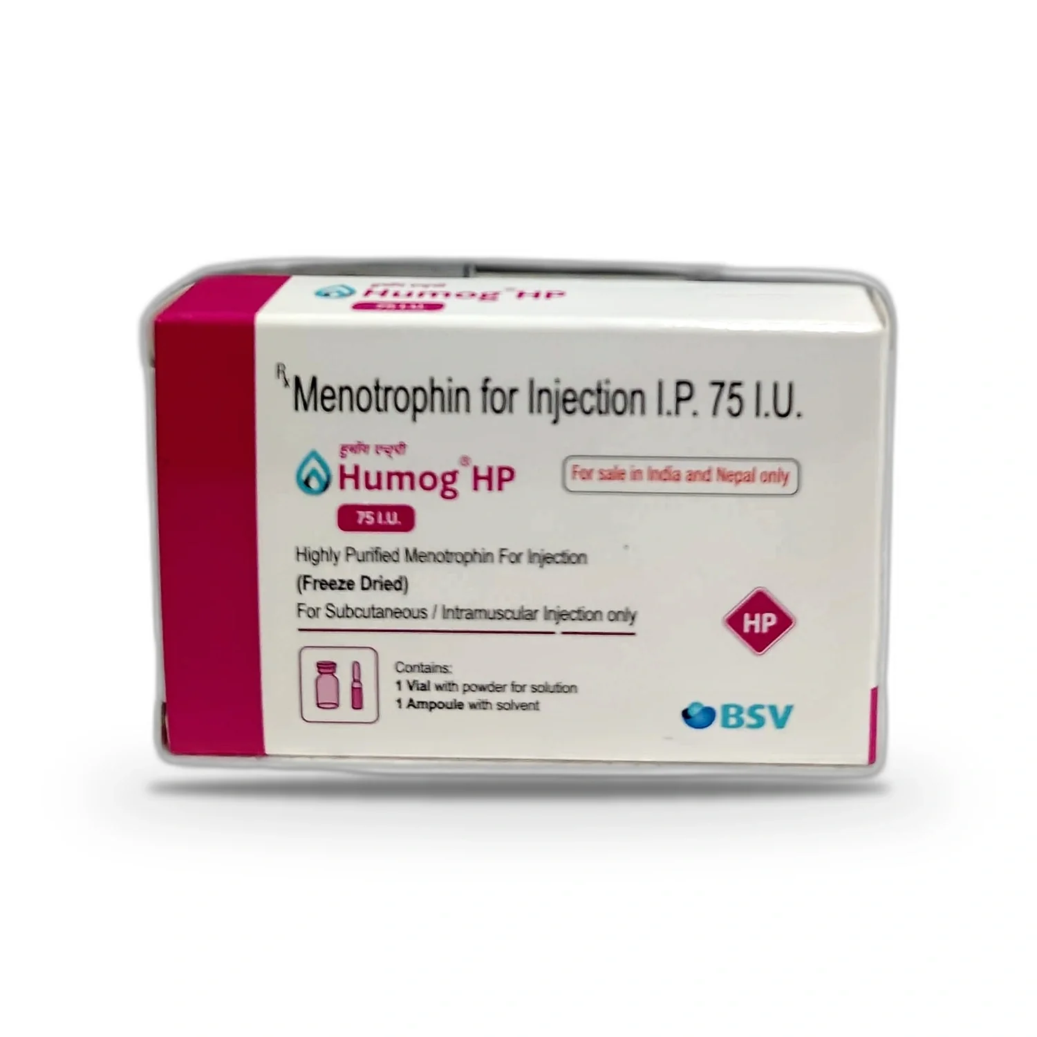 Highly Purified Menotrophin (hMG) HP 75 Vial Gallery Image 1